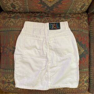 Vintage Steel Jeans high waisted white denim skirt 100% cotton made in U.S.A.